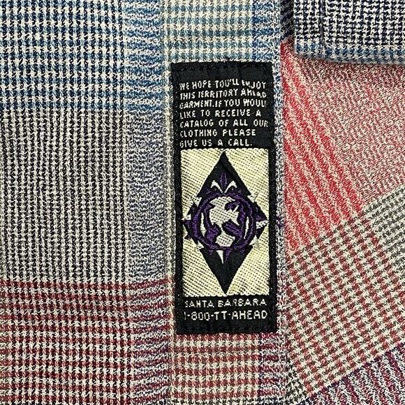 VTG The Territory Ahead Shirt Mens XXL 2XL Orange Plaid Button Down Long Sleeve - Picture 4 of 11